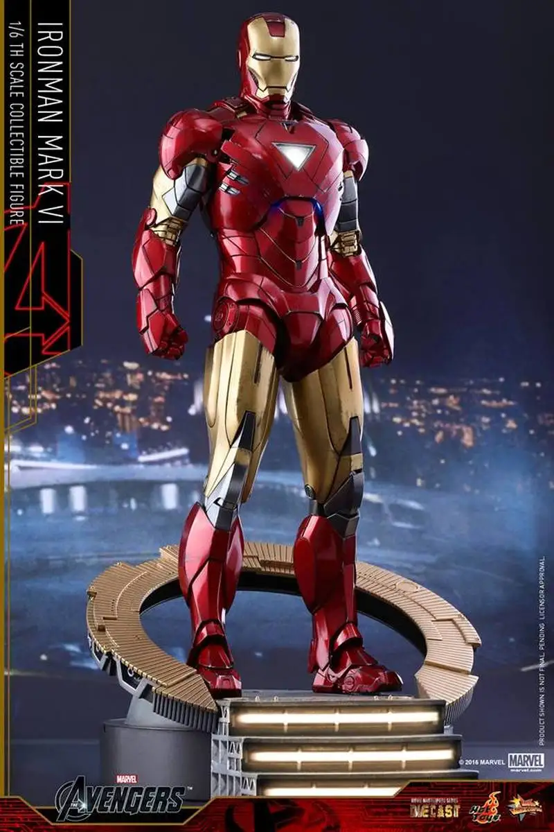 Hottoys Ht Mms378d17 Ironman Mark Vi Alloy Avengers 2 Iron Man Mk6 3.0 Action Figure Model Hobbies Collection Toys Gifts