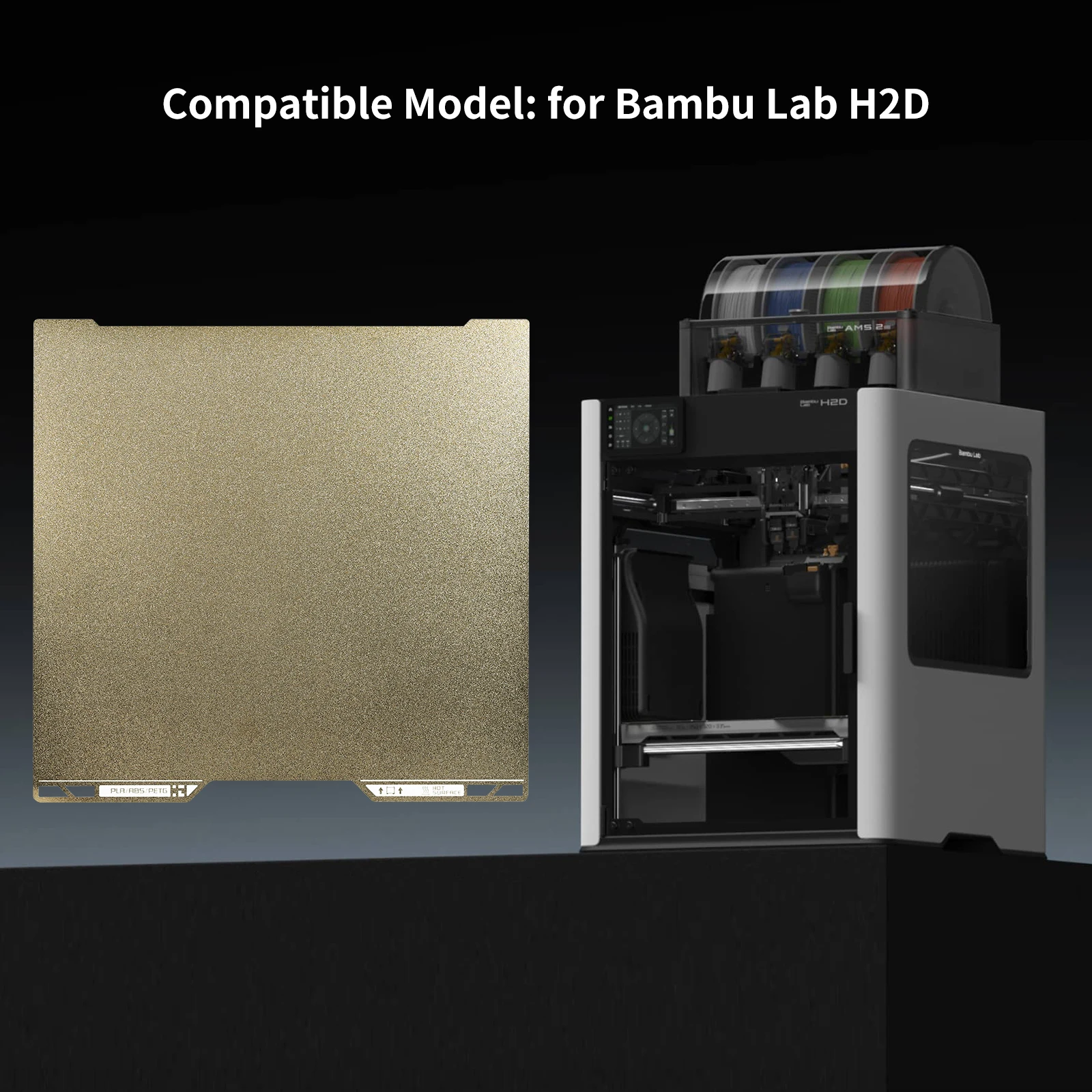 

For Bambu Lab H2D Double Sided Textured PEI Build Plate Smooth for Bambulab H2d Accessories High Quality Spare Parts 355x346mm