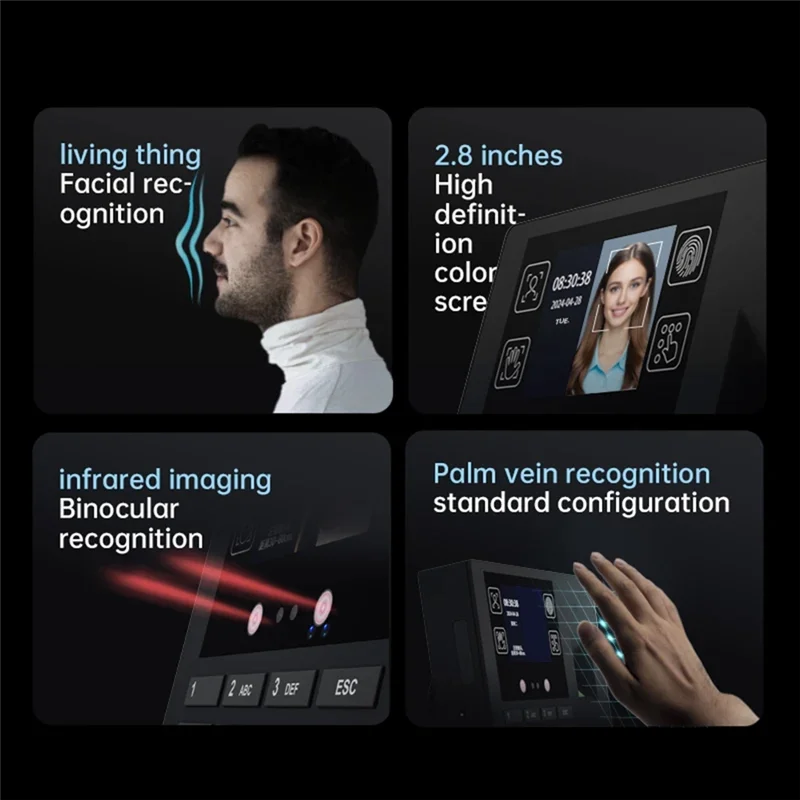 Y45A-Sistema de asistencia multifuncional, máquina tres en uno con reconocimiento de contraseña Facial de huellas dactilares