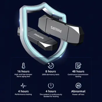 필립스 512GB 외장 SSD, 읽기/쓰기 속도 550MB/s, USB 3.2 Gen2 + USB C 듀얼 포트 플래시 드라이브, 휴대용 SSD 8 best sales 필립스 스피드프로 - №2