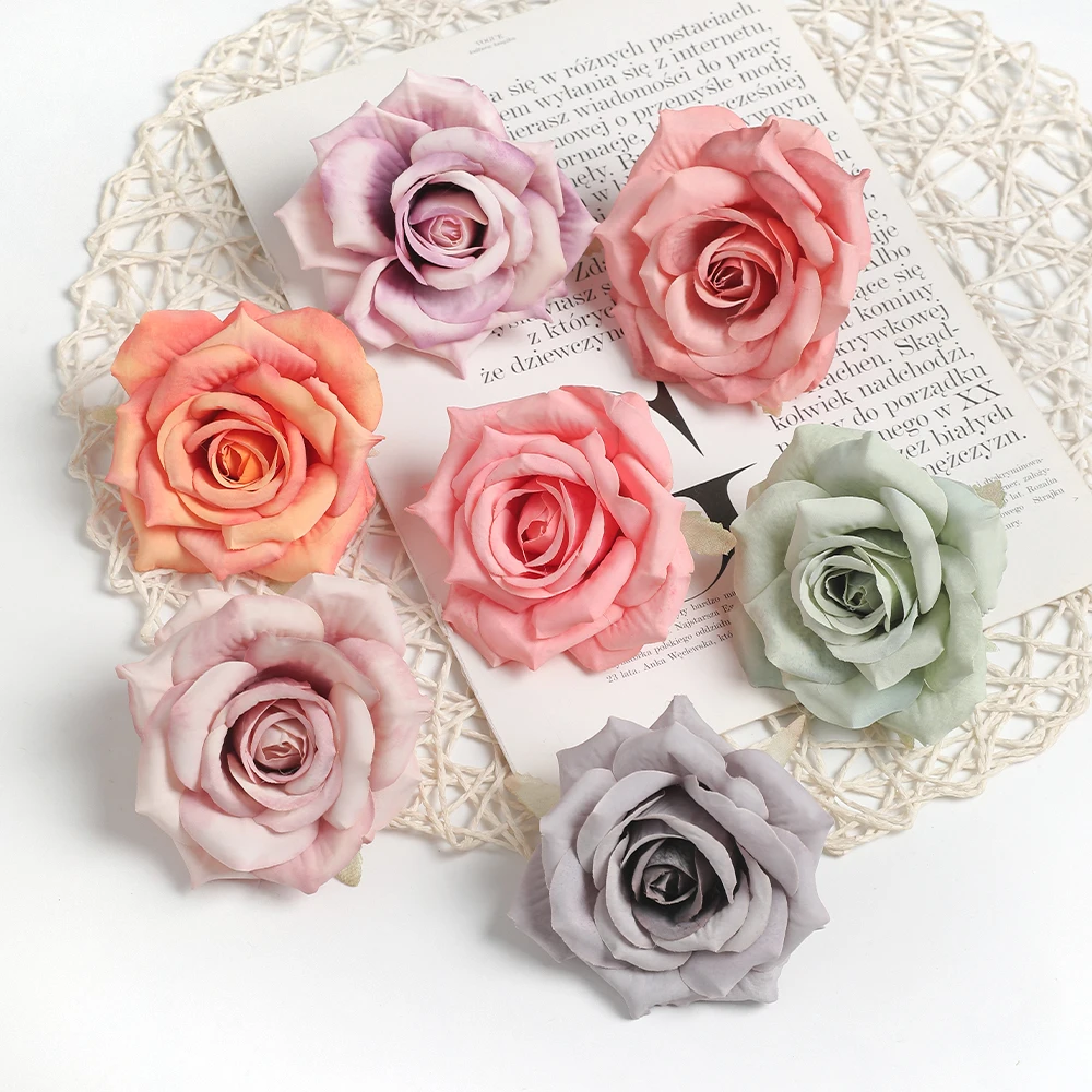 2/5Pcs Rose Artificial Silk Fake Flowers Home Room Decoration Wedding Brides Garden Party Decor DIY Clothing Accessories