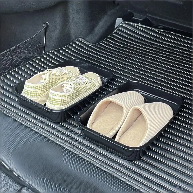 (BF06)Car Shoes Storage Tray Interior Multifunctional Durable Accessory Tidying Vehicle Organizer Under Seat Container Box
