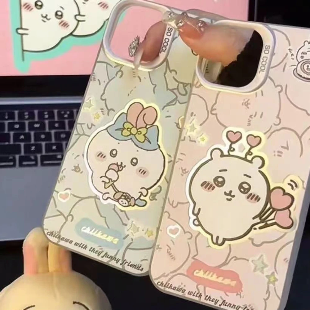 Cute Hachiwares Chiikawas Phone Case for Samsung Galaxy S26 S25 Edge S24 S23 S22 S21 FE S20 Ultra Plus 5G Colorful Silver Cover