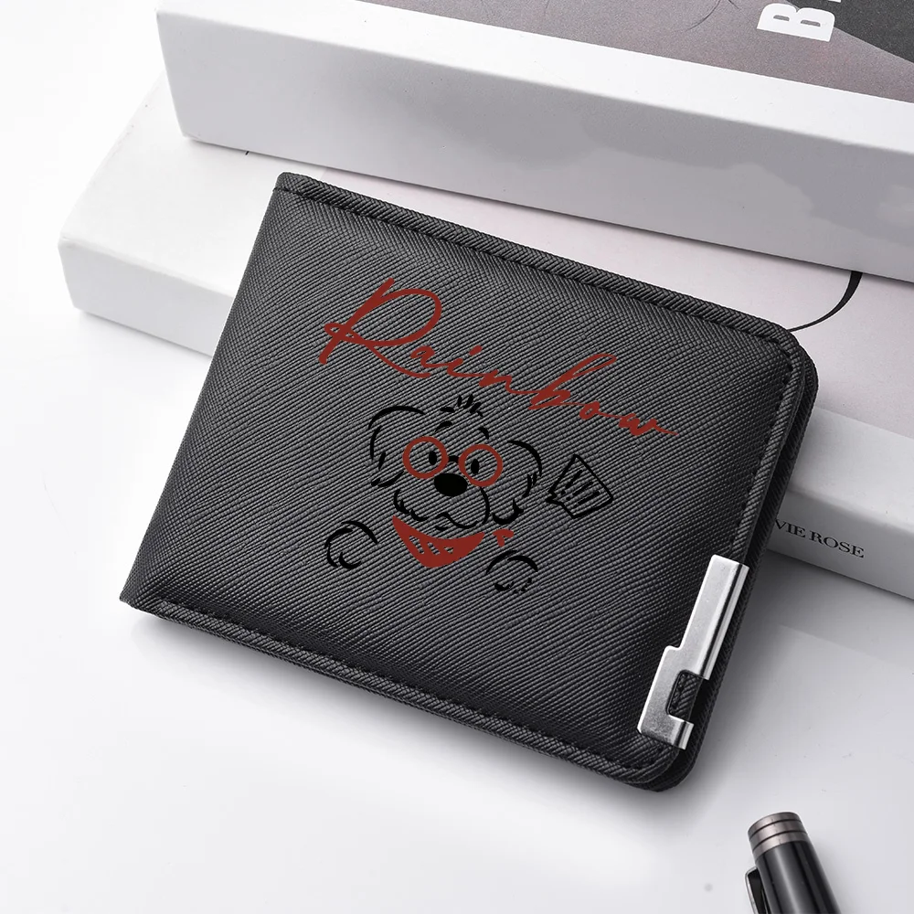 Cartoon-printed PU Leather Men's Wallet with Multiple Card Slots, Thin and Fun Expression Design, Stylish and Compact Wallet