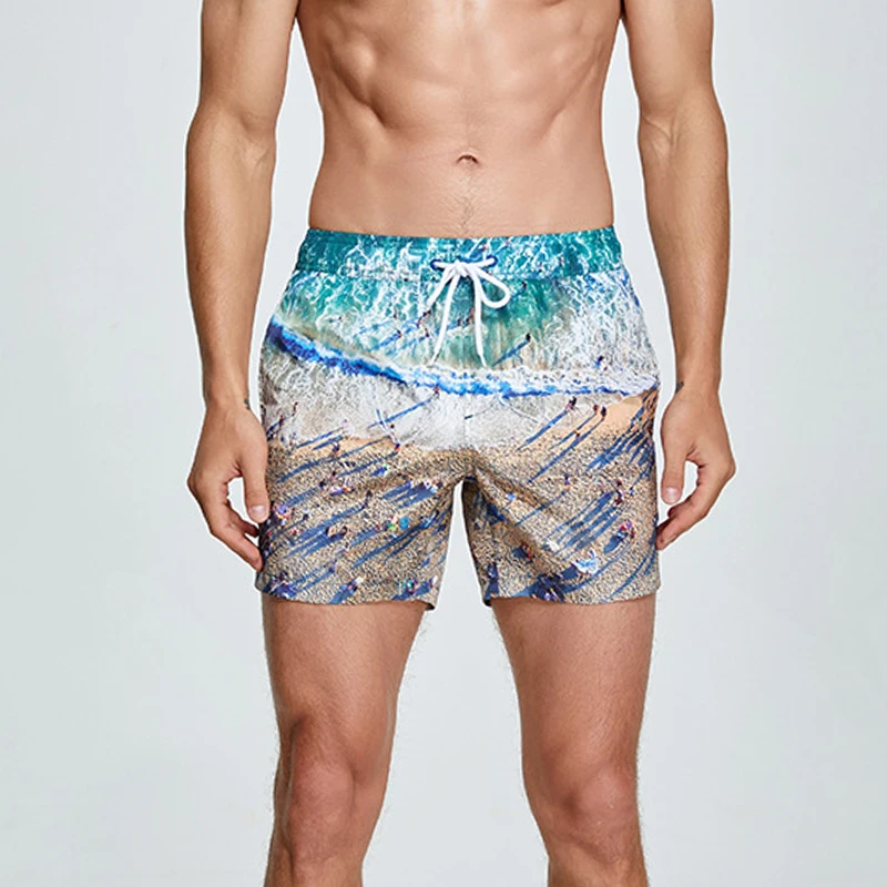 

Heavywood Summer Men's Beach Shorts Loose Fit Sports Casual Quick-Drying Swimming Trunks Thin Breathable Printed Seaside Shorts