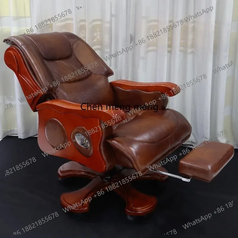 

CC182 Leather boss, office chair reclining massage, business boss, brown luxury comfortable seat