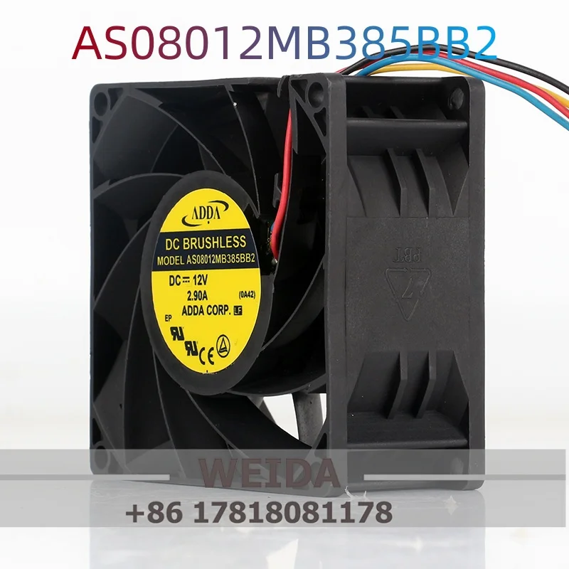 

New Original ADDA AS08012MB385BB2 5V 24V 48V DC 12V 2.90A 8038 80X80X38MM 8CM high air volume converter cooling fan