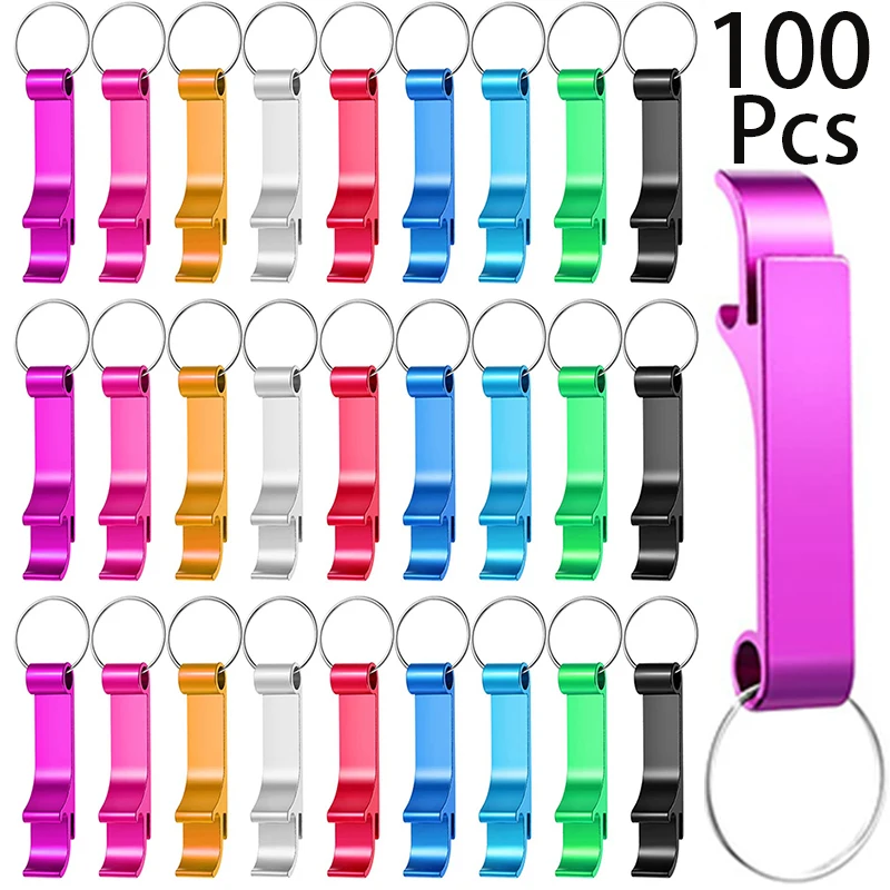 100Pcs Portable Bottle Openers Key Chain Wedding Favors Baby Shower Hotels