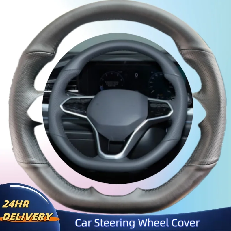 

DIY устойчивый к истиранию дышащий удобный чехол на руль из натуральной кожи для VW T-ROC T-Cross Touareg Polo Beetle Magotan