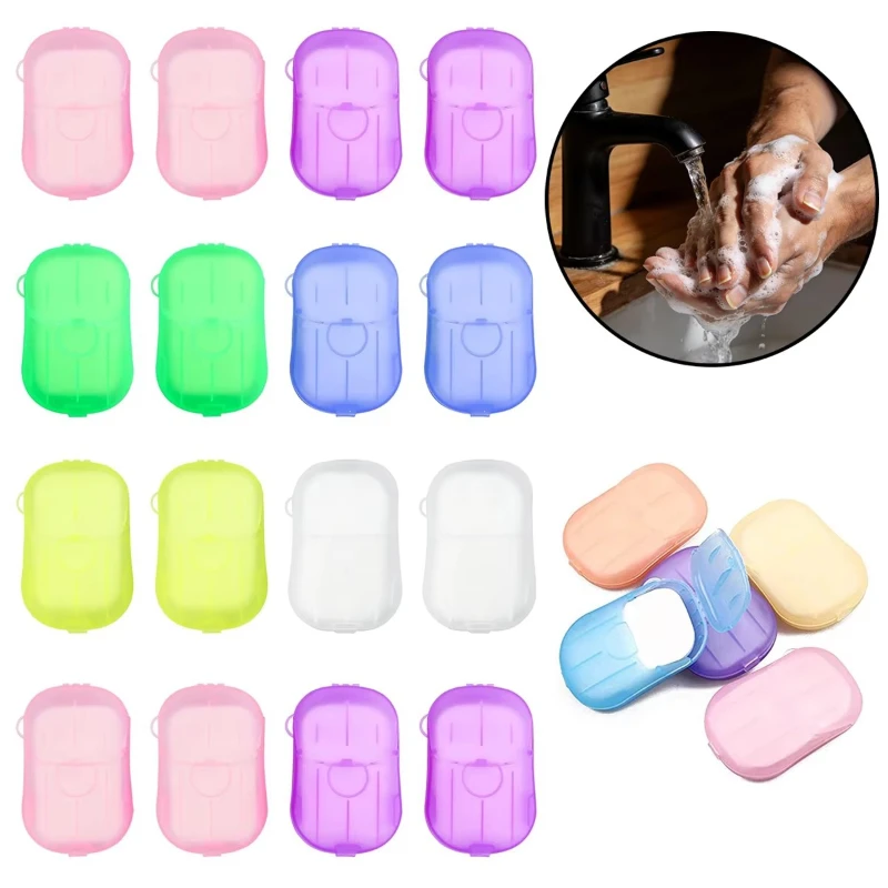 

1/10/20/30box Bathroom Disposable Soap Paper Convenient Travel Soap Paper Washing Hand Bath Clean Scented Mini Paper Slice Soap