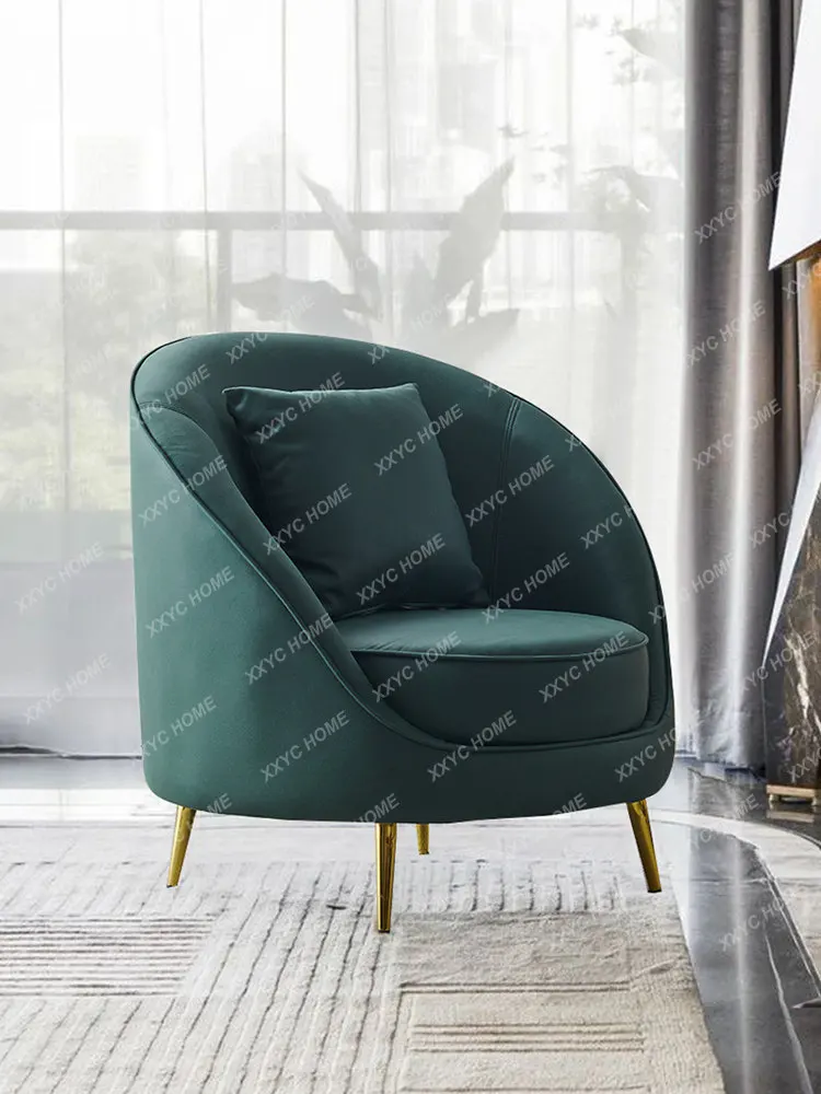 JLiving room single sofa bedroom leisure chair balcony chair simple technology cloth single chair