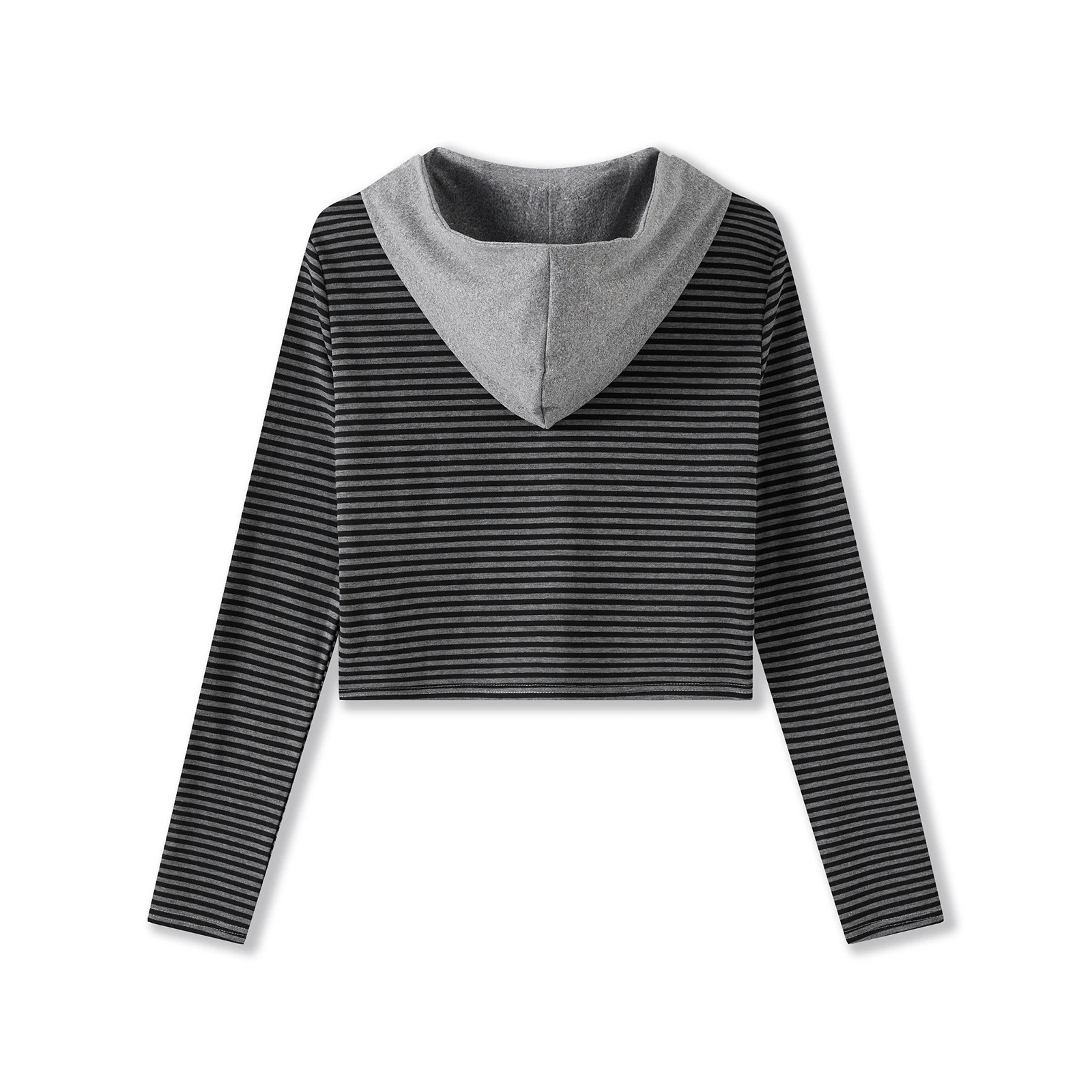 Damskie bluzy z kapturem na rok 2025, patchworkowe, dopasowane, z długim rękawem, w paski, zapinane na zamek, streetwearowe topy.