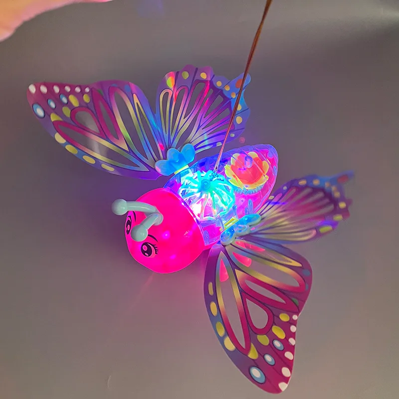 New Flash Handheld Lantern Butterfly Toys Colourful Cartoon Glowing Butterfly Flower Lamp With Wings Creative Children's Toys
