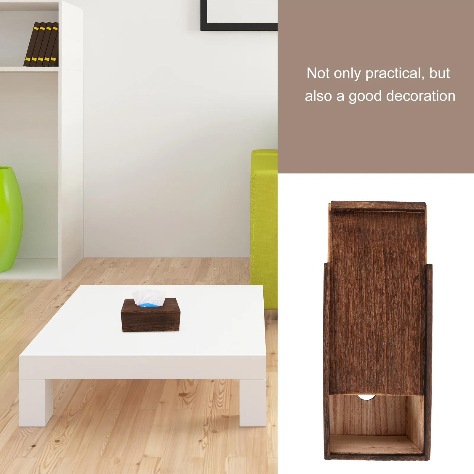 

1Pcs Wood Tissue Box Practical Napkin Storage Holder for Living Room Bathroom Office Decorative Container Tissue Box