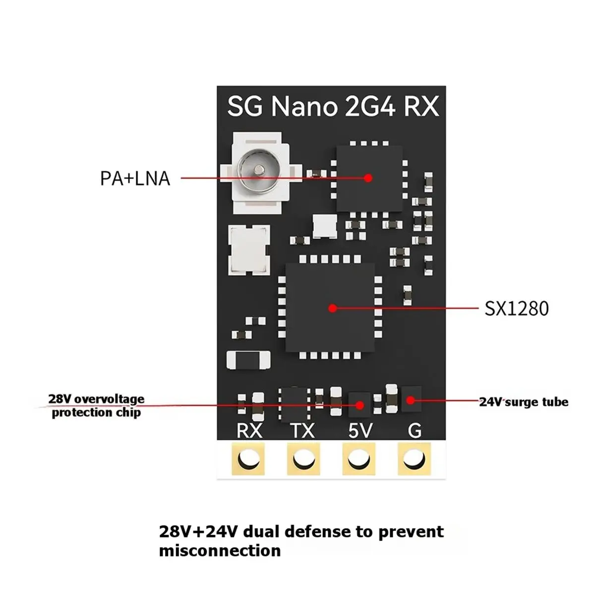 

For Nano 2.4G ExpressLRS ELRS Receiver for FPV Freestyle Long Range Drones DIY Parts