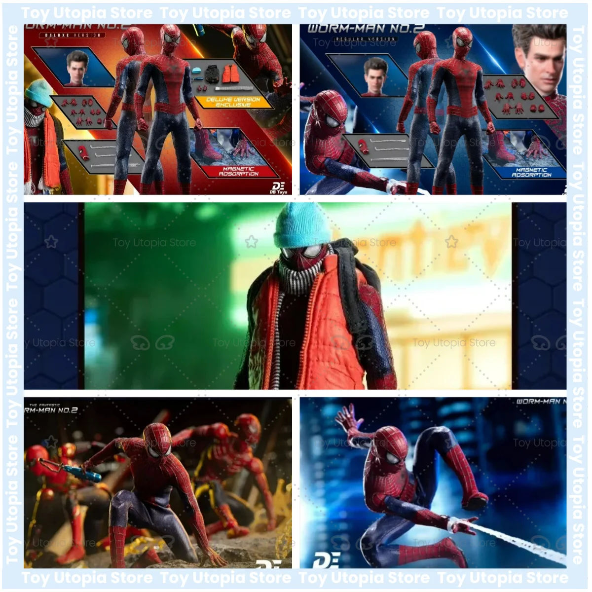 DB Toys 6in Studio The Amazing Spider-Man 2 - Figura de ação do Andrew Garfield Spider-Man WORM-MAN NO.2 na escala 1/12
