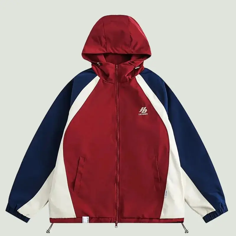 

Men's Hip Hop Hooded Varsi Jaets Retro Letter Embroidery ort Length Sve Seven Sve V-ne Simple Sle Autumn Jaet