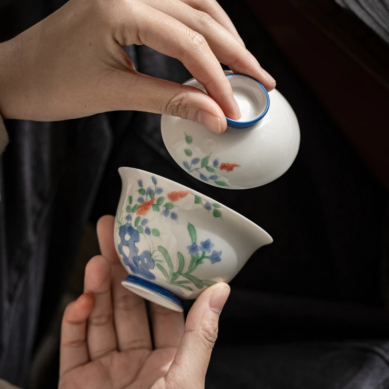 

Ручная роспись Небо Бамбуковая крышка Чаша под глазурью Цветные цветы Бамбуковая каменная чайная чаша Кунг-фу Чайный сервиз Садовый светильник Роскошная чайная чаша