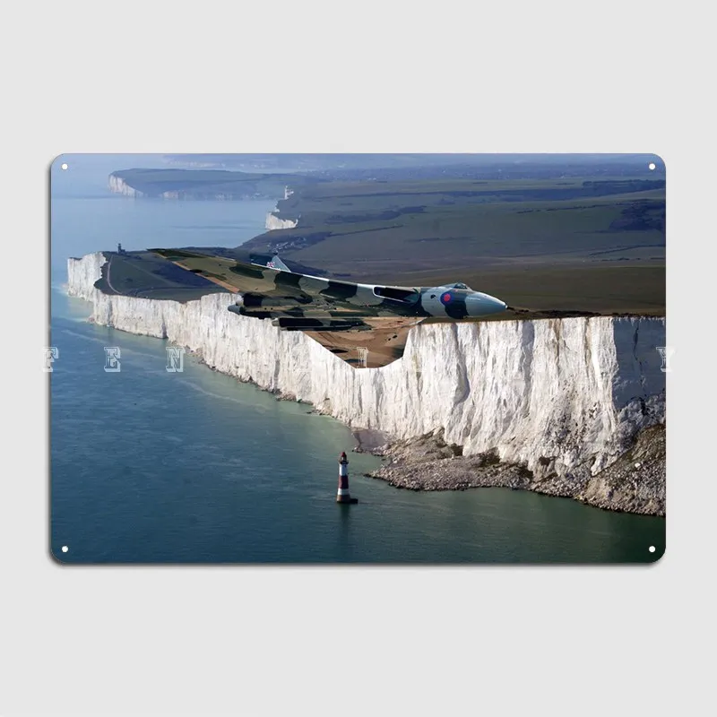 Vulcan Bomber Xh558 Over Beachy Head Poster Metal Plaque Wall Cave Home Classic Garage Decoration Tin Sign Posters