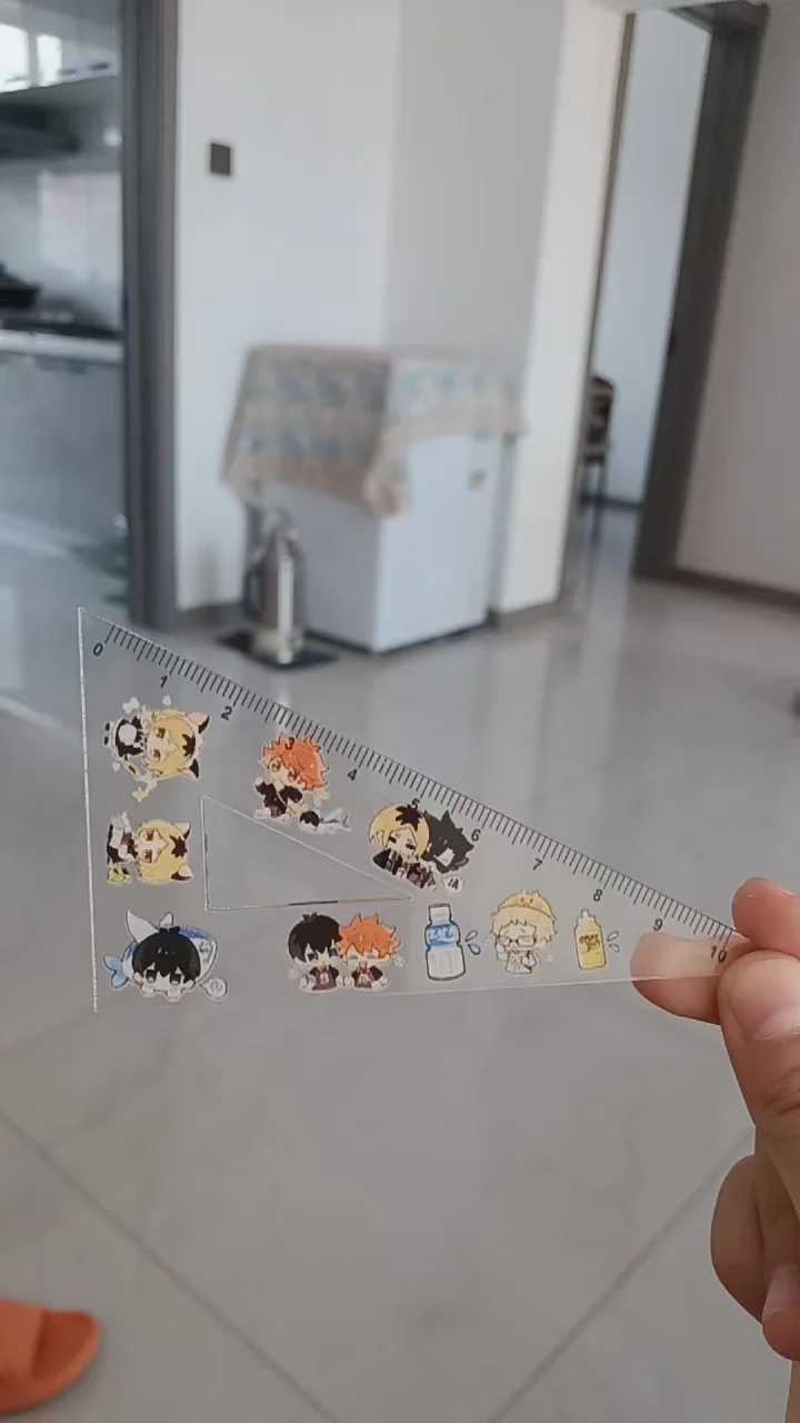 2024 Anime Ruler Set Cute Students Stationery Triangle Protractor Set Kids Gifts