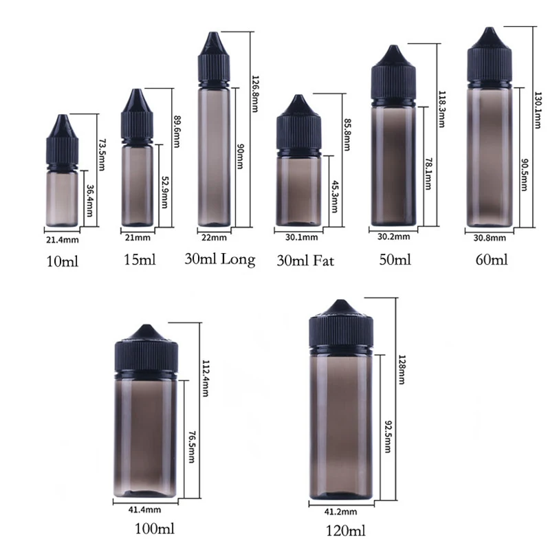 10Pcs 10ml-20ml PET Plastic Empty Dropper Bottles Liquid Eye Clear Black Water Oils Vials Containers Long Tip Cap with Funnel