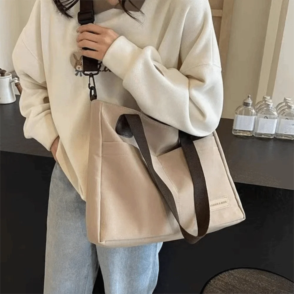 

Versatile Portable Multi-Pocket Tote Bag Thickened with Shoulder Strap Travel Shoulder Bag Polyester Simple Work Bag Travel