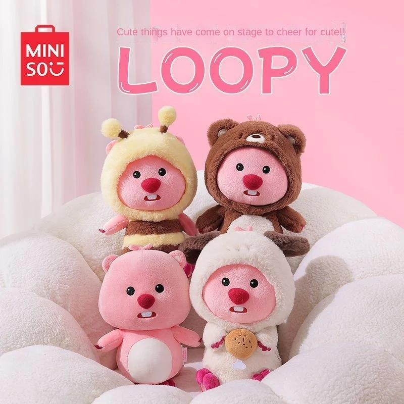 

MINISO Loopy Genuine Internet Celebrity Popular Beaver Doll Cross-dressing Plush Doll Cute Girl Birthday Gift Rag Doll