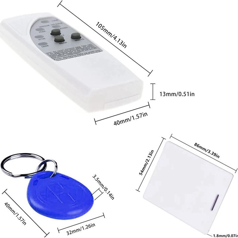 Копировальный аппарат RISE-Handheld RFID ID Card, 125 кГц EM4305 RFID ID Card Reader,125 кГц RFID брелок + 125 кГц RFID смарт-карта приближения