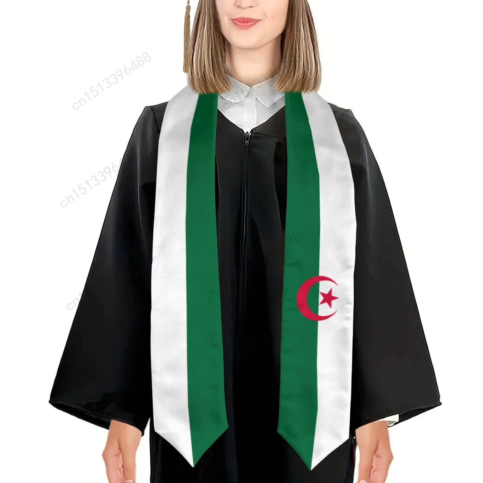 2025 Algeria Flag Graduation Stole Shawl Sash Honor For Study Aboard International Students