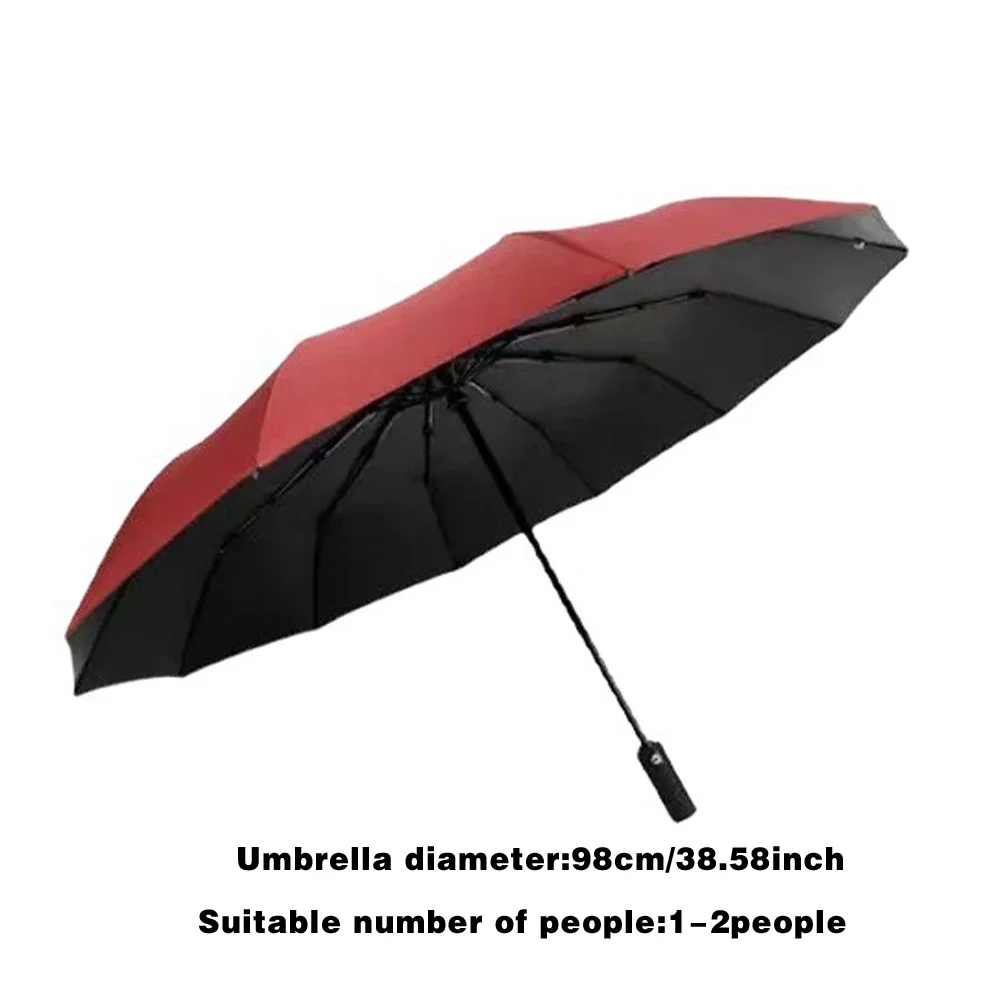 Automatic Umbrellas for Sunshine Rainy Windproof Strong Umbrella Folding Large Buckle Handle Double Bone Resistant Paint Print