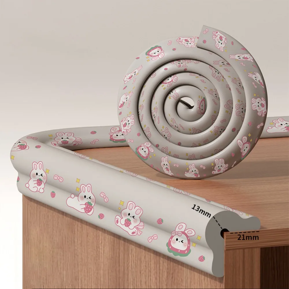 Durable 2m Desk Edge Guard Strip Safety Cartoon Digital Pattern Wall Corner Protector Thickend Soft Foam Bumper Bedside