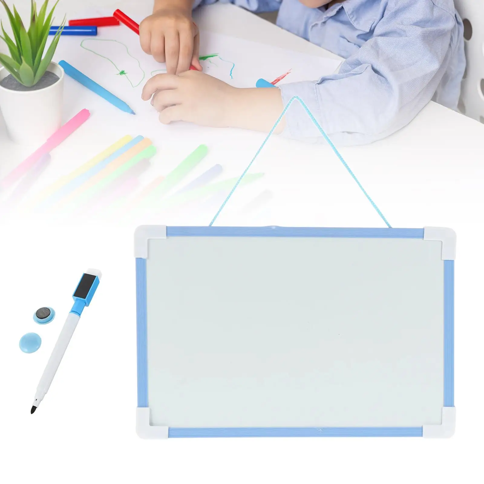 Dry Erase Board Wall Hanging Kids Drawing Writing Erasable Memo Board Reusable Magnetic Small Whiteboard for Home School