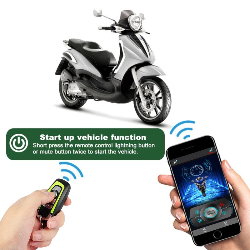 Bluetooth motorcycle anti-theft alarm automatically senses mobile phone operation, one-key start PKE induction anti-theft lock