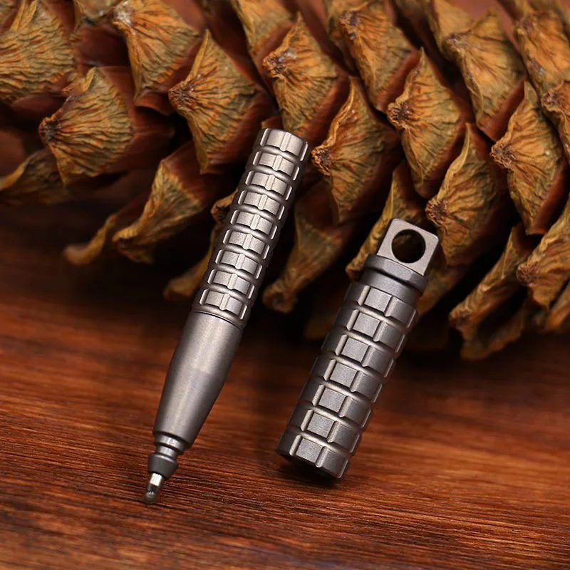 74mm TC4 Titanium Alloy Tactical Pen Necklace Pendant Portable And Compact Self Defense Portable EDC Tools Mini Signature Pen