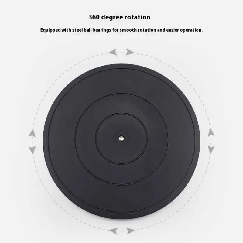 Practical 8" 20cm Black Plastic Turntable Round Bonsai 360 Rotating Turntable For Monitor TV Turntable
