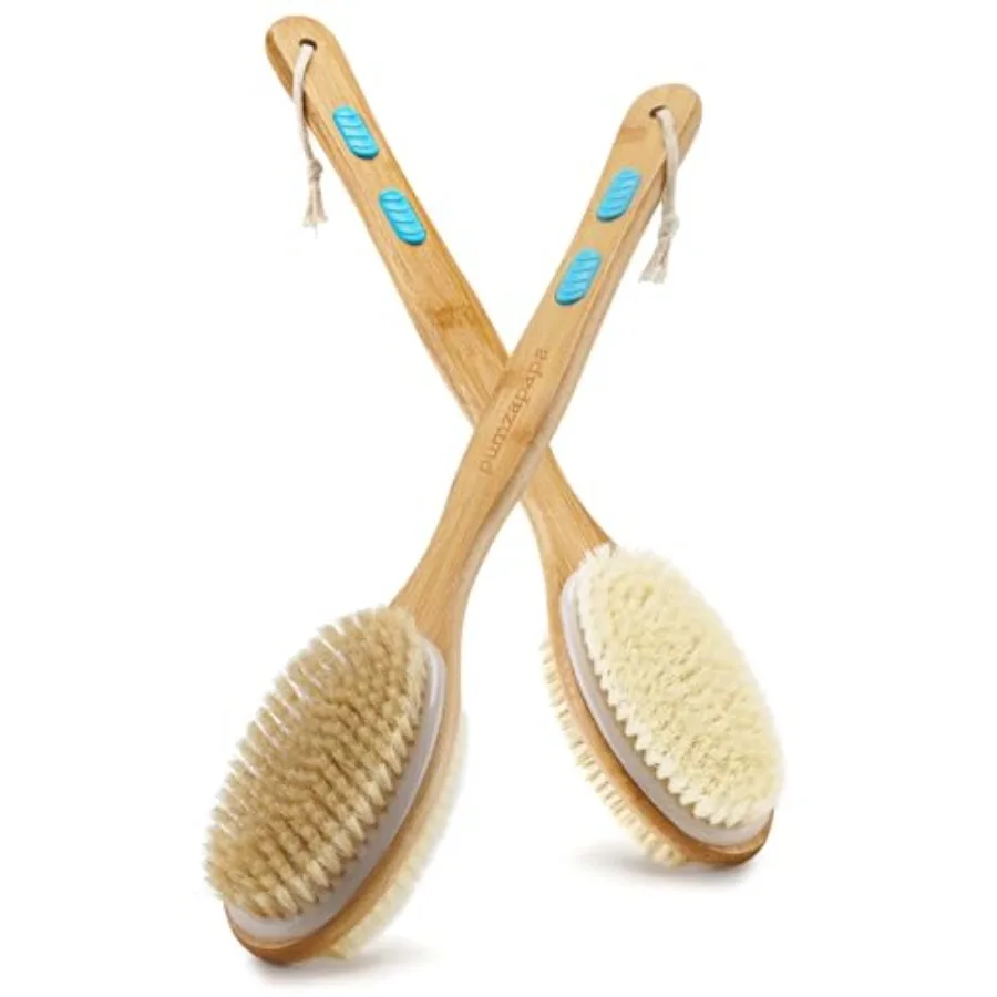 

Щетка для тела с массажером для спины, двусторонняя, с длинной ручкой, с мягкой и жесткой щетиной для нежного и глубокого отшелушивания.