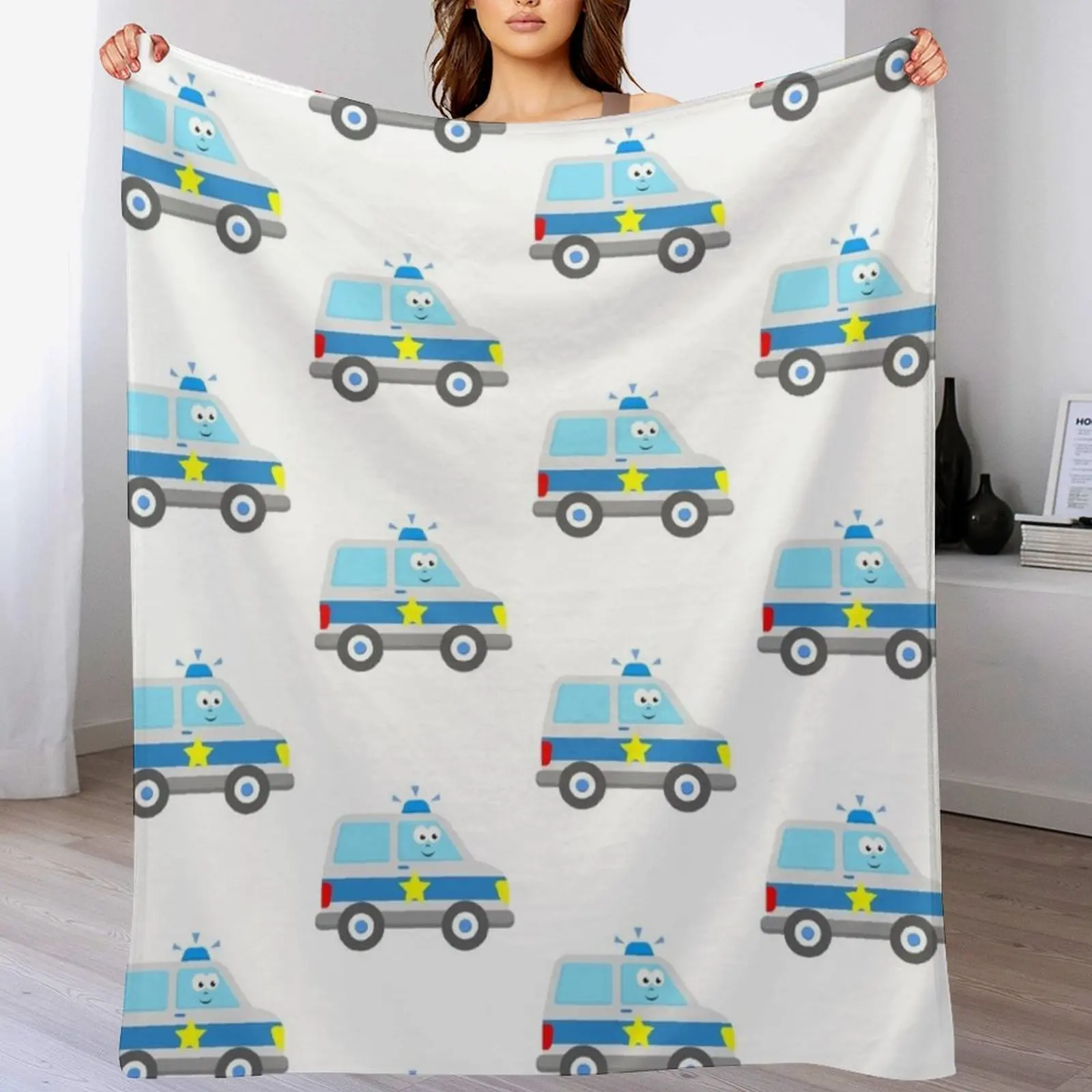 Cute Toddler Police Car Boys Girls Kids Cop Patrol Vehicle Throw Blanket warm winter Loose Blankets