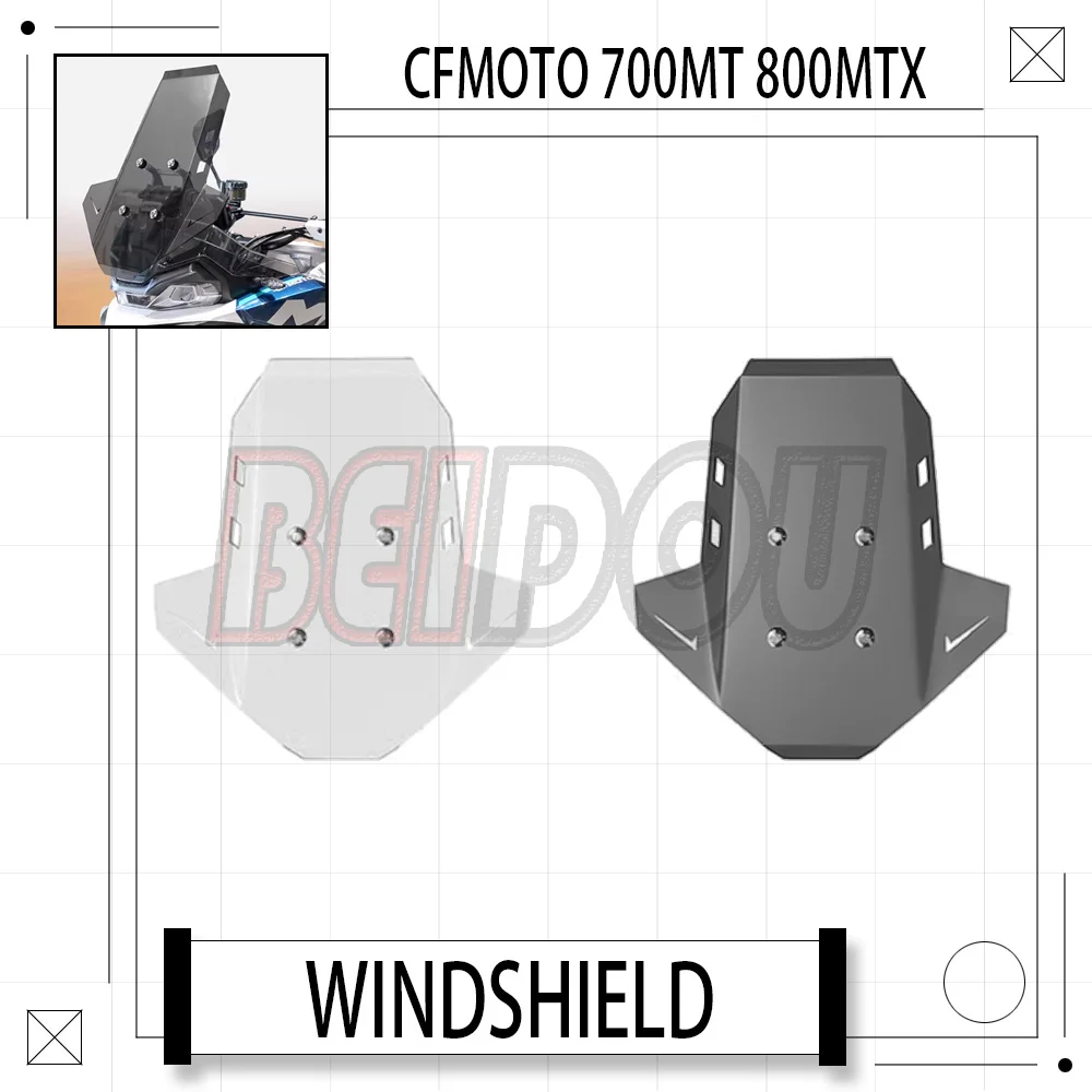 

For CFMOTO 700MT MT700 700 MT 800MTX MTX800 Motorcycle Front Windshield Competition Windshield Heightened Windshield