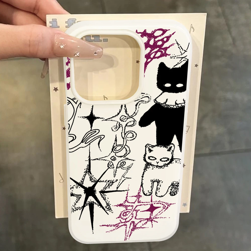 Für Samsung Galaxy S21 S26 S25 S24 S23 S22 Ultra Plus FE Hülle Koreanische Graffiti-Katzen-Abdeckung Für A37 A36 A54 A55 A56 Staubdichte Schutzhülle – Detail 4
