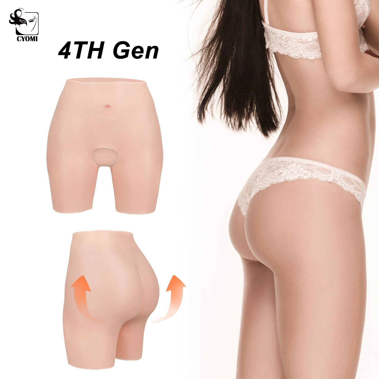 CYOMI Silicone Fake Vagina Panty Shaping Enhancer Hip Lift Pants Underwear Boxers Cosplay Costumes for Crossdressers Transgender