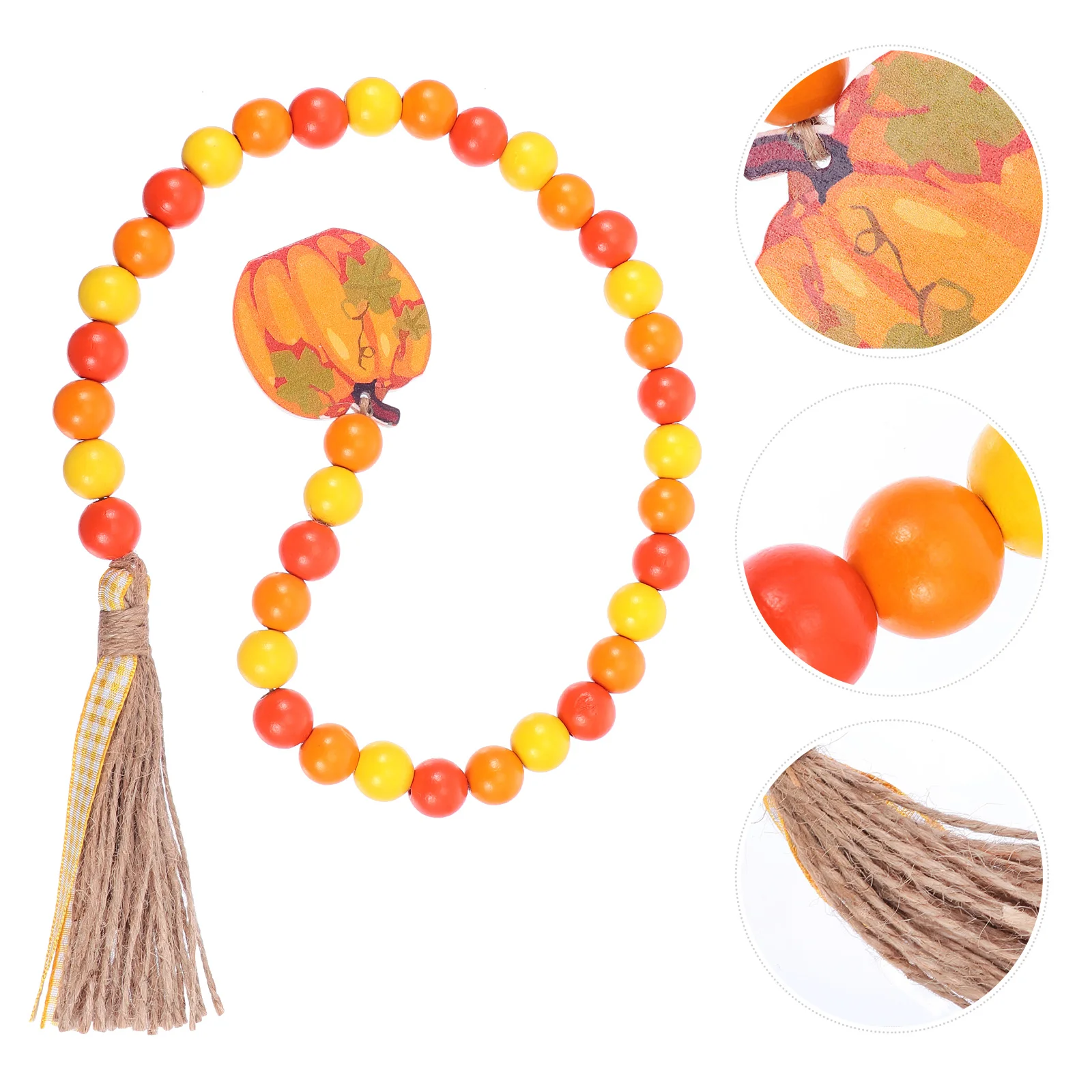 

Wooden Bead String Tassel Pendant Festive Decorations H made Smooth Beads Stylish Thanksgiving Christmas Party