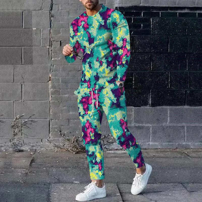 

Мужская футболка с длинными рукавами и камуфляжным узором, камуфляжная одежда для охоты, футболка с 3D принтом, комплект длинных брюк, комплект из двух предметов