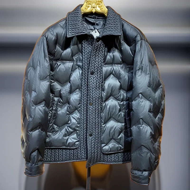 

2025 Autumn/Winter New Women's Down Cotton Jacket Loose Commuter Splicing Fashion Oversized Jacket