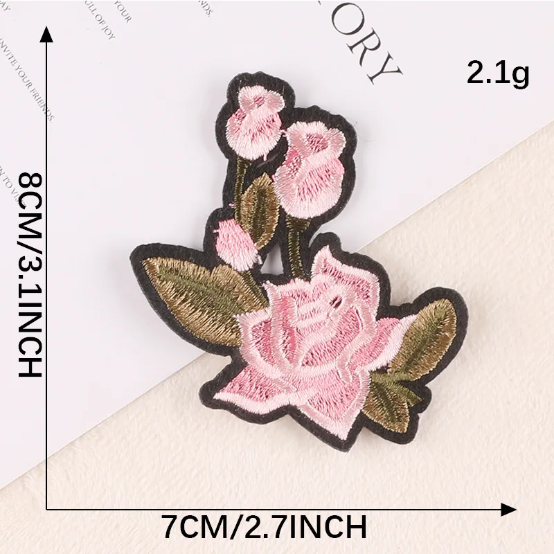 High-q 1pc Flamingo Butterfly Flower Rose Patches for Clothing Iron on Badge Clothes Embroidery Sewing Sticker Stripes Applique