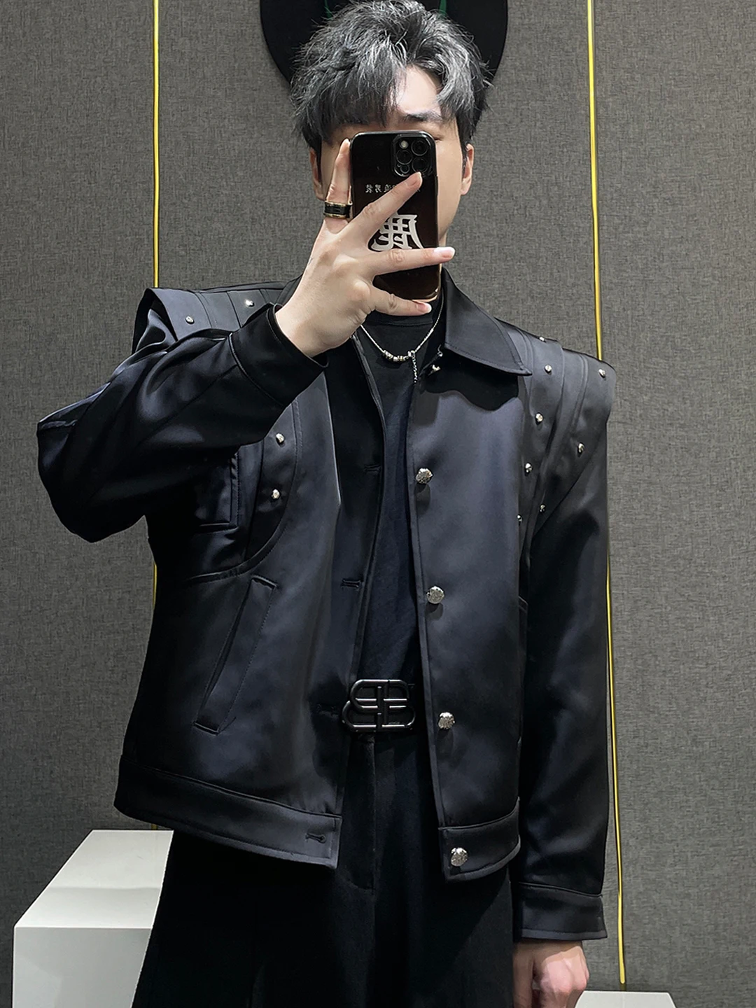 

Мужская осенняя повседневная куртка-жакет American Sle Haome с подплечниками и воротником-стойкой, молодежная, из полиэстера