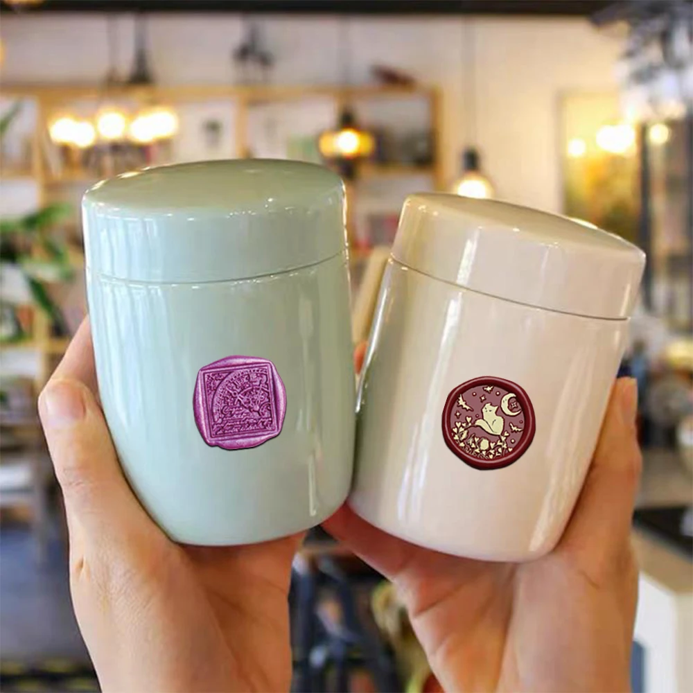 64 قطعة الرجعية الكلاسيكية الشمع ختم الفن ملصقات مقاوم للماء بولي كلوريد الفينيل ندفة الثلج فراشة الحب القمر لتقوم بها بنفسك جراب هاتف سجل القصاصات المغلف #6