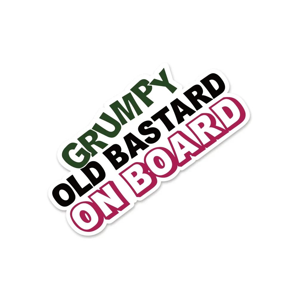 

Car Sticker GRUMPY OLD BASTARD ON BOARD PVC Decal Car Funny Vinyl Stickers Auto Sticker Waterproof Car Exterior Accessories