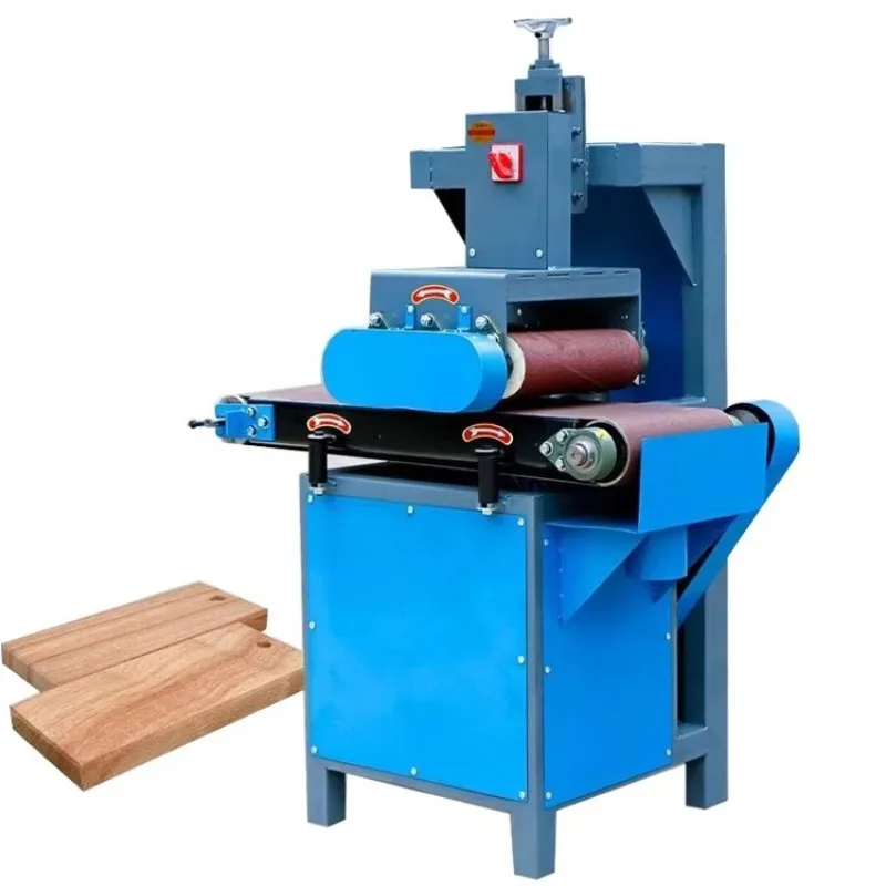 Wood Sand Sander Portable Automatic Woodworking Belt Sander Double Belt Type Mobile Sanding Machine for Wood Plank Deburring