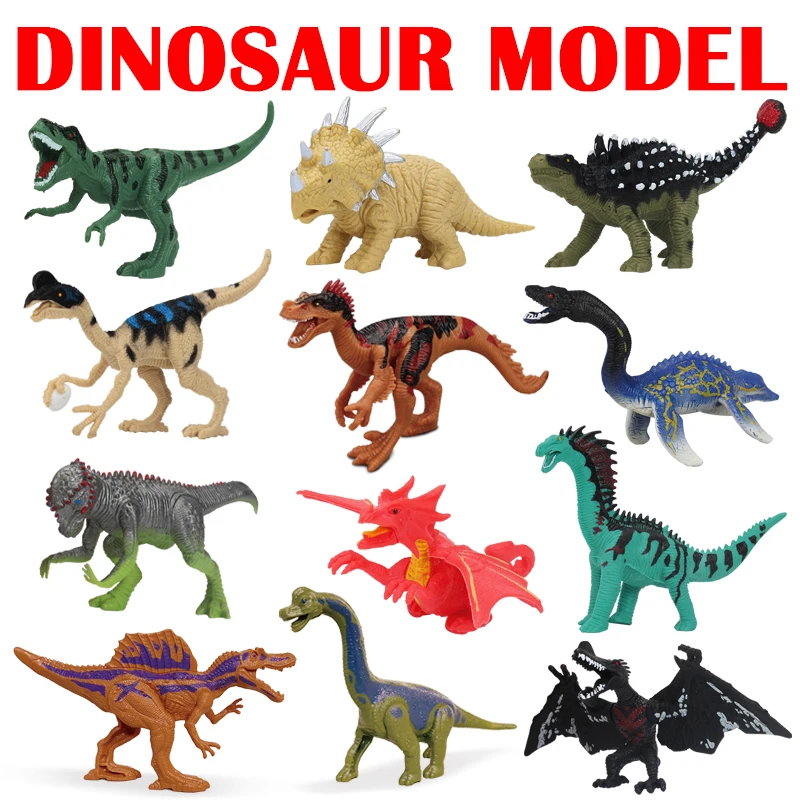

Jurassic Dinosaur Animals Model Action Figure Tyrannosaurus Rex Pterosaur Triceratops Collection Educational Kid Toy Boy Gift