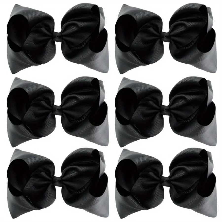 

6PC/set Colorful Hair Bow Clips Non-Slip Barrettes for Baby Girls Toddlers Grosgrain Ribbon Kids Hair Accessories